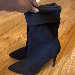Black suede booties